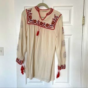Vintage hand embroidered boho dress S